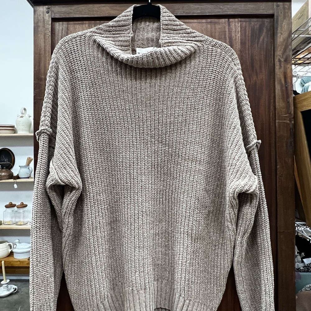 Elegant Beige Turtleneck Sweater